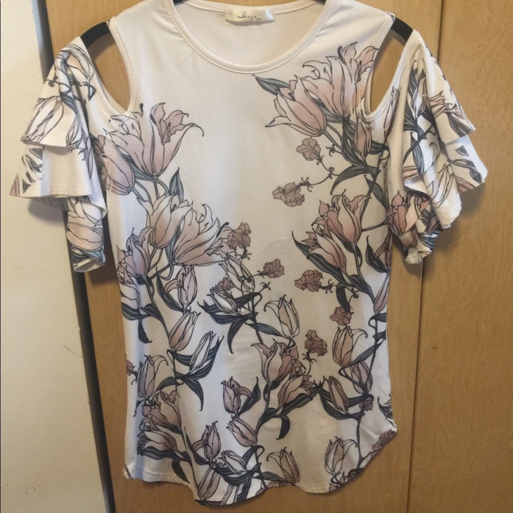 Cold-Shoulder Floral Top